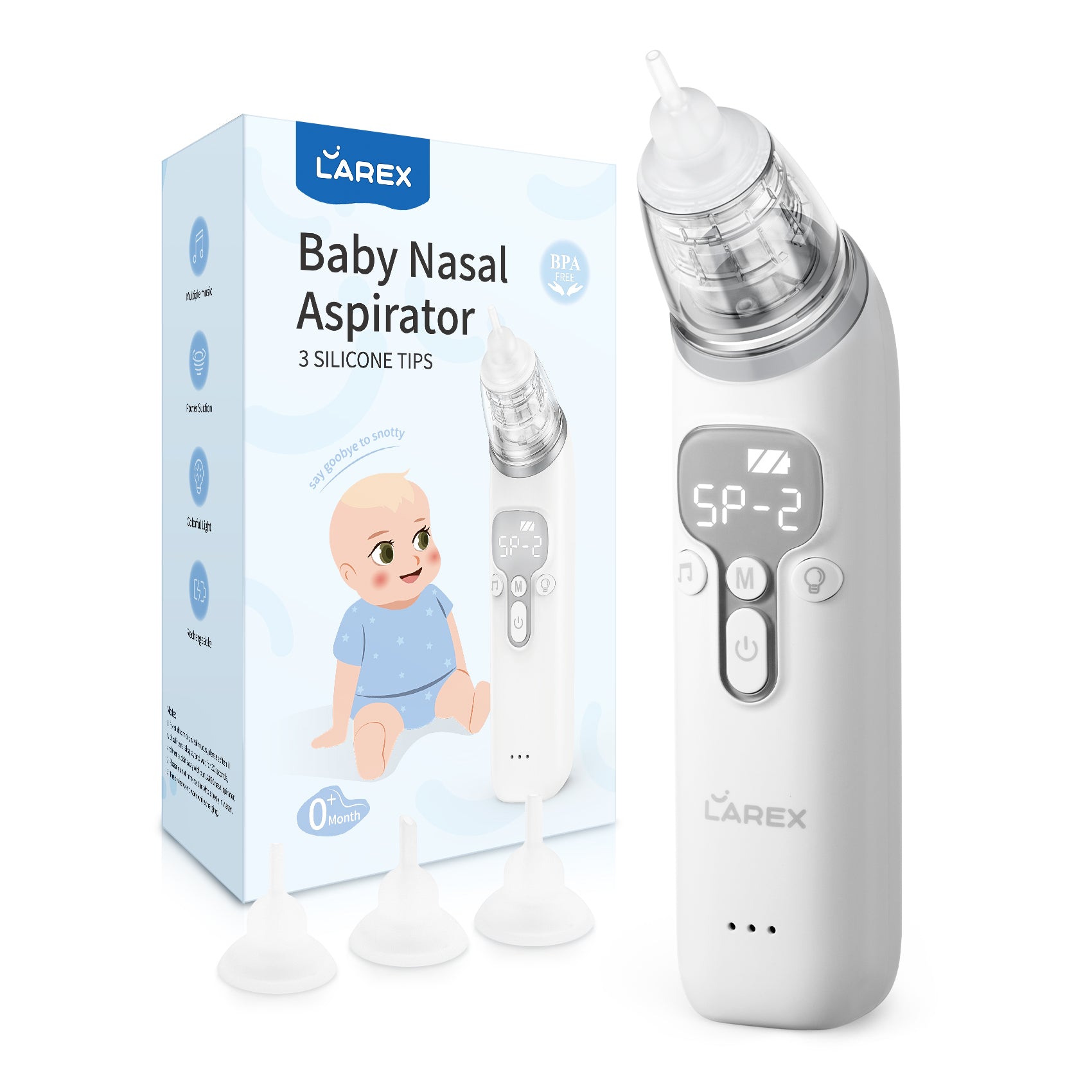 Baby Nasal Aspirator, Ravifun Electric Nose Cleaner Booger Remover for  Newborns and Toddlers, Rechargeable Automatic Mucus Suctioner for Infant  with 5